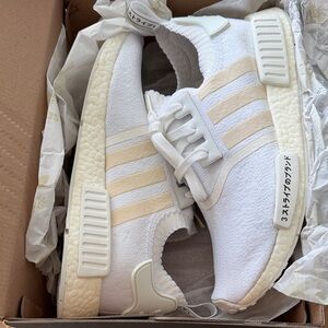 Adidas NMD R1 White and Cream Shoes